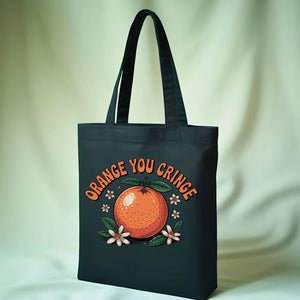 Orange You Cringe funny tote bag by Memez Store