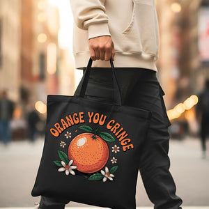 Orange You Cringe funny tote bag by Memez Store
