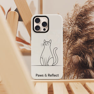 Paw and Reflect Pet Lovers iPhone Case with paw-print mirror graphic—made-to-order eco-friendly protective phone case by Memez Store