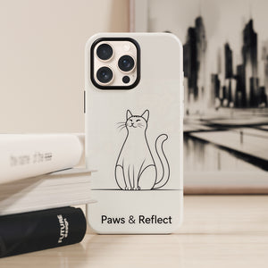 Paw and Reflect Pet Lovers iPhone Case with paw-print mirror graphic—made-to-order eco-friendly protective phone case by Memez Store