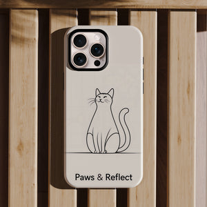 Paw and Reflect Pet Lovers iPhone Case with paw-print mirror graphic—made-to-order eco-friendly protective phone case by Memez Store