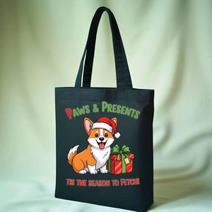 Paws & Cocoa Tote Bag with cute pet and hot chocolate design