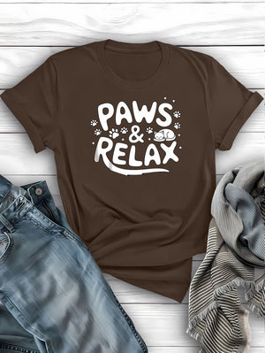 Paws and Relax Funny Tee – humorous lounging shirt for pet lovers