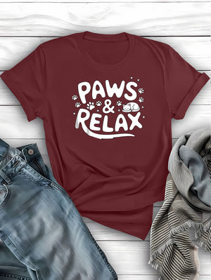 Paws and Relax Funny Tee – humorous lounging shirt for pet lovers