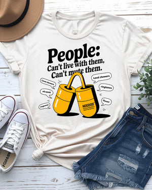 Humorous social commentary tee – side profile