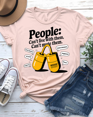 Humorous social commentary tee – side profile