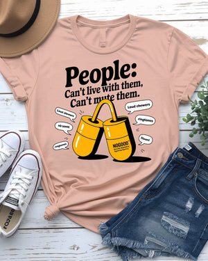 Humorous social commentary tee – side profile