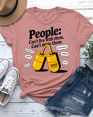 Humorous social commentary tee – side profile