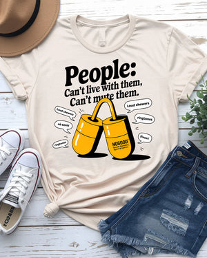 Humorous social commentary tee – side profile