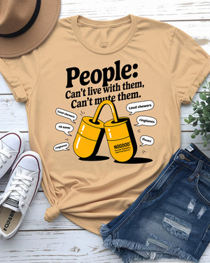 Humorous social commentary tee – side profile