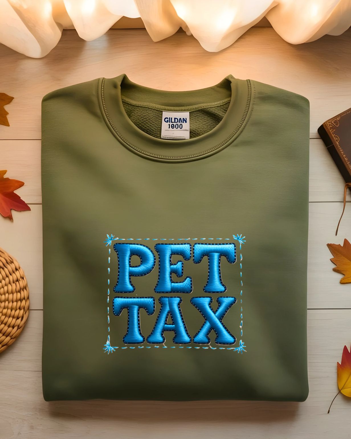 Funny Pet Tax embroidered crewneck for pet owners