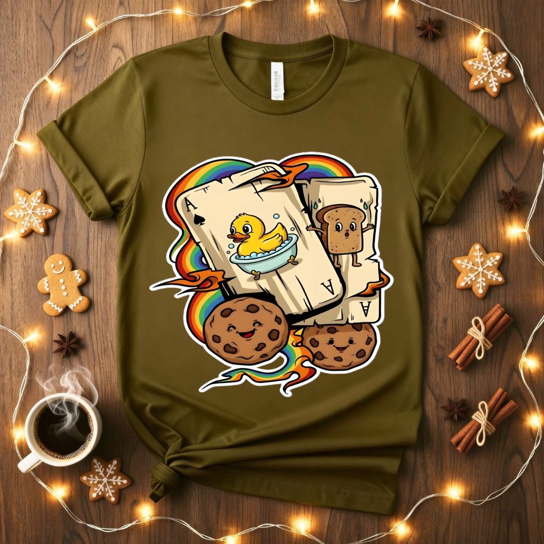 Playing Cards and Cookies Meme Funny T-Shirt