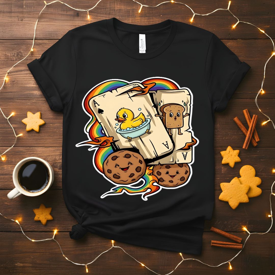 Playing Cards and Cookies Meme Funny T-Shirt