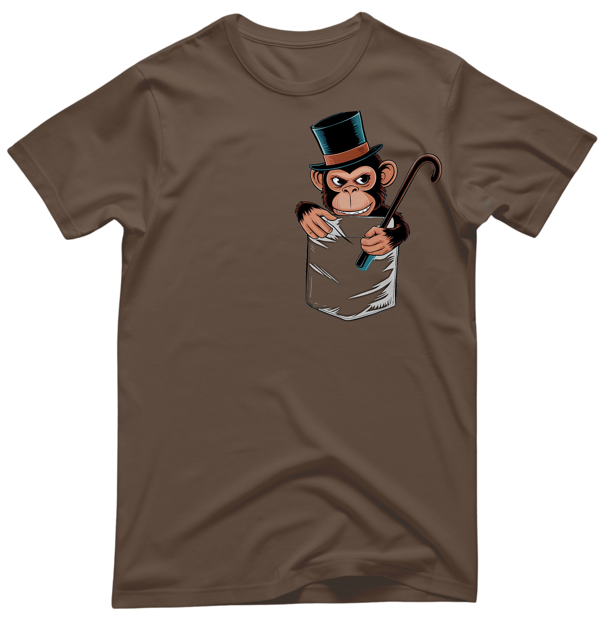 Pocket Monkey Hat Tee - Primate Humor Apparel | Memez Store