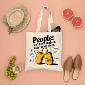 Positive Vibes Canvas Tote Bag with Bright Design