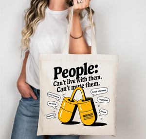 Positive Vibes Canvas Tote Bag with Bright Design