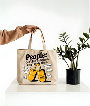 Positive Vibes Canvas Tote Bag with Bright Design