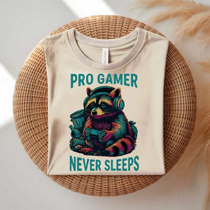 Pro Gamer Raccoon funny gaming trash panda t-shirt