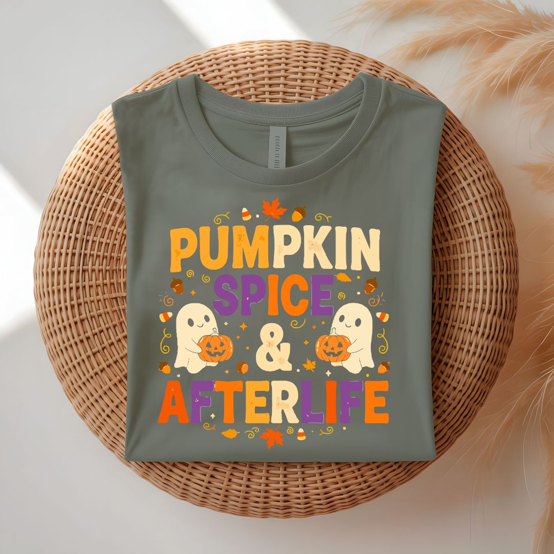 Pumpkin Spice & After Life Funny Fall T-Shirt