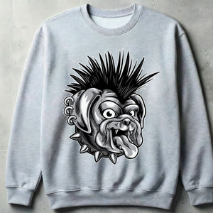 Punk Streetwear Crewneck Sweatshirt black bold graphic front