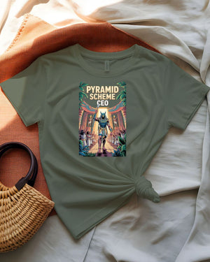 Pyramid Scheme CEO Parody Graphic T-Shirt