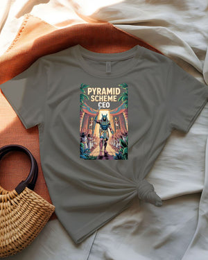Pyramid Scheme CEO Parody Graphic T-Shirt