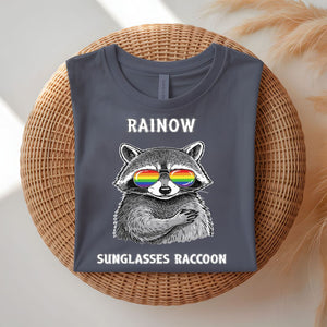 Rainbow Sunglasses Raccoon pride trash panda t-shirt