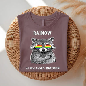 Rainbow Sunglasses Raccoon pride trash panda t-shirt