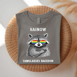 Rainbow Sunglasses Raccoon pride trash panda t-shirt