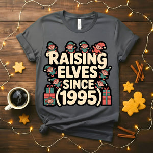 Raising Elves Since 1995 Funny Family Christmas T-Shirt