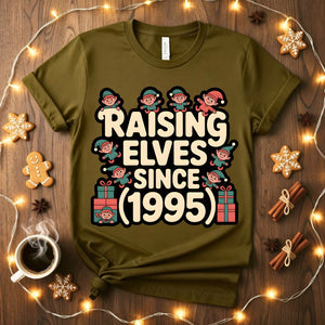 Raising Elves Since 1995 Funny Family Christmas T-Shirt