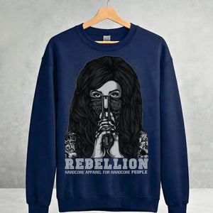 Rebellion streetwear crewneck sweatshirt front view