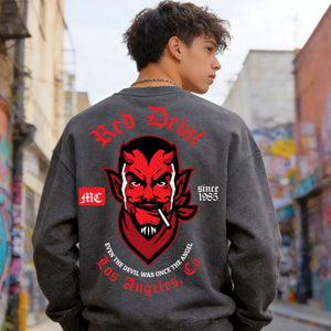 Graphic red devil urban streetwear sweatshirt unisex