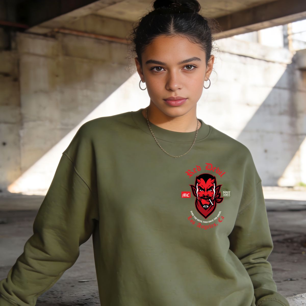Graphic red devil urban streetwear sweatshirt unisex