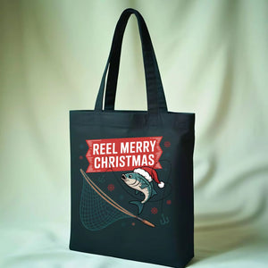 Reel Merry Christmas Fishing Pun Tote Bag