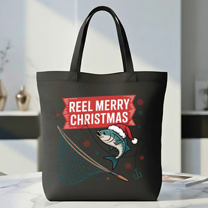 Reel Merry Christmas Fishing Pun Tote Bag