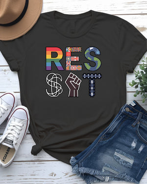 Resist graphic message tee