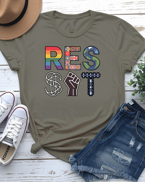 Resist graphic message tee