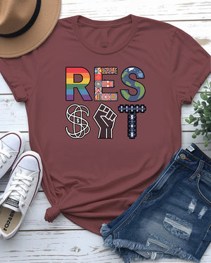 Resist graphic message tee