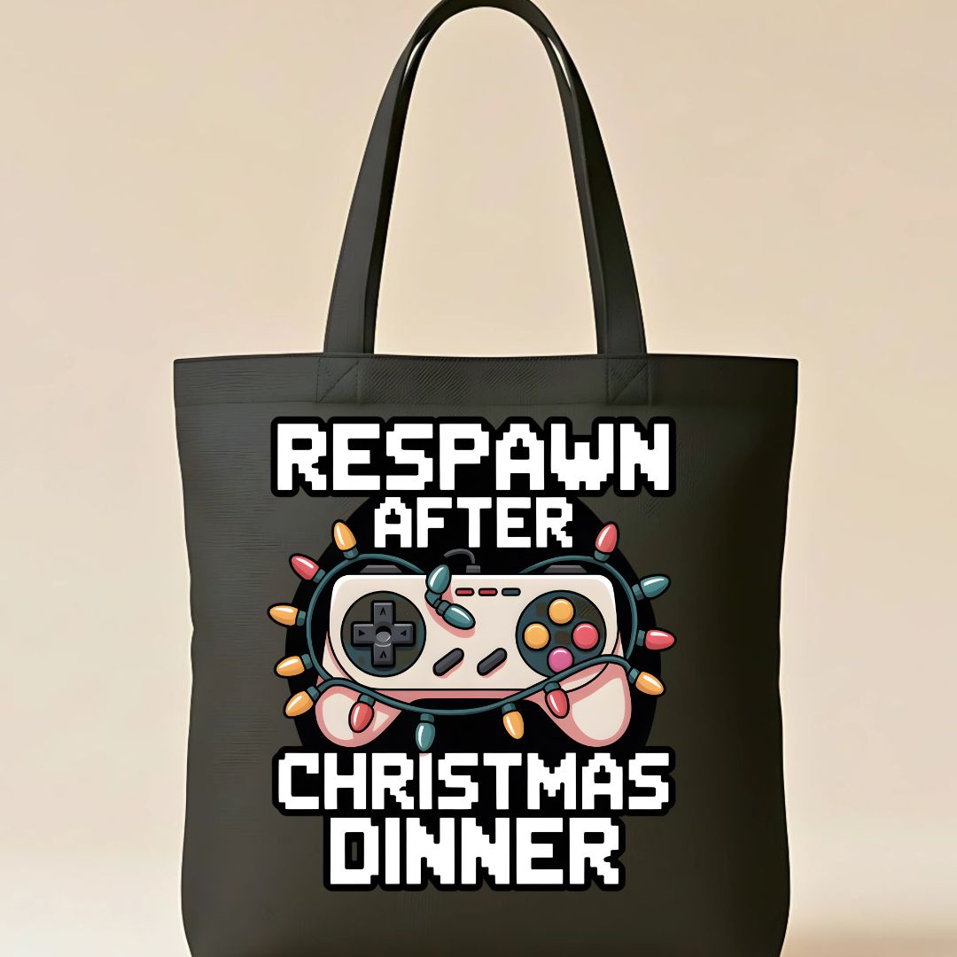 Respawn After Christmas Dinner Funny Gamer Tote Bag