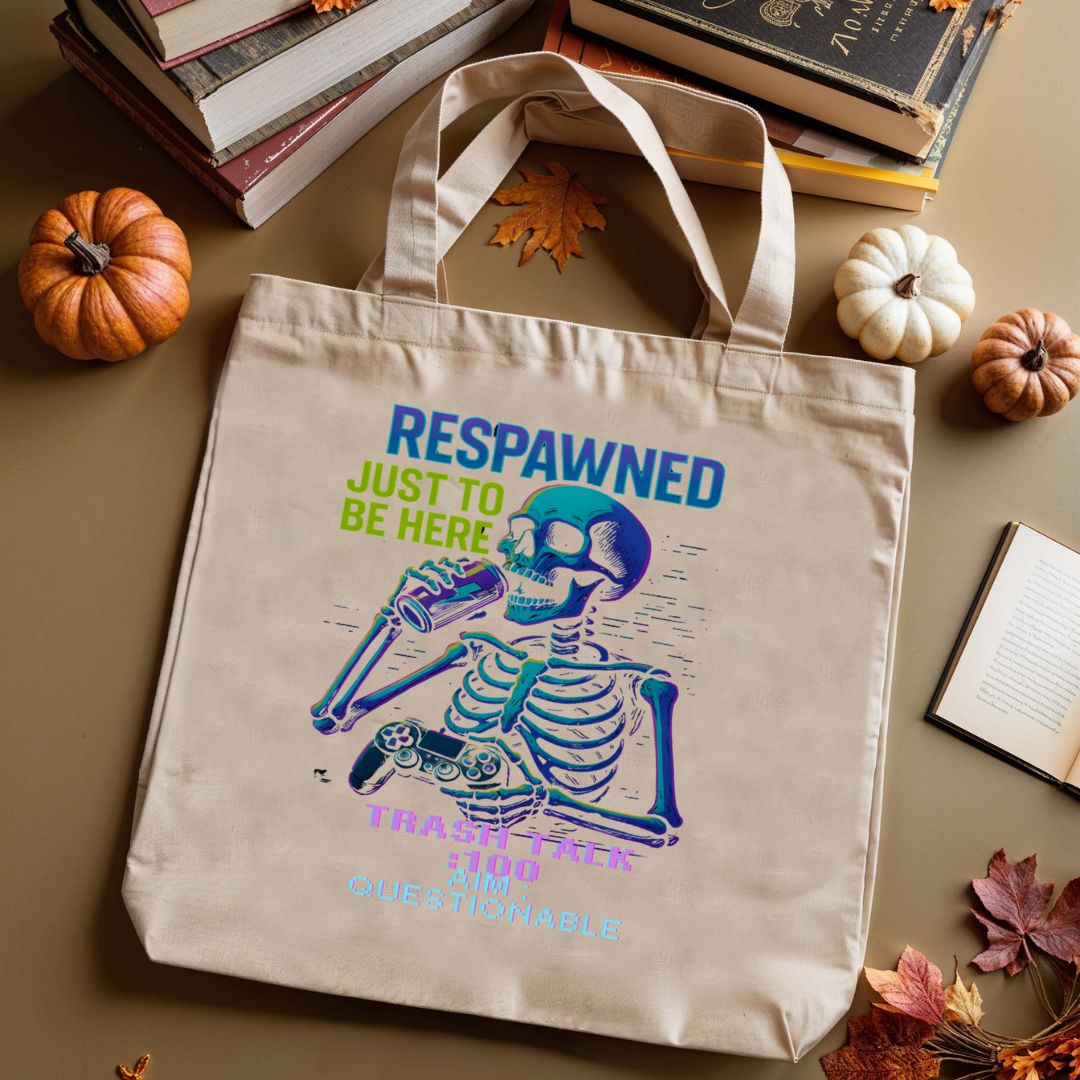 Respawned Tote Bag with bold typography design