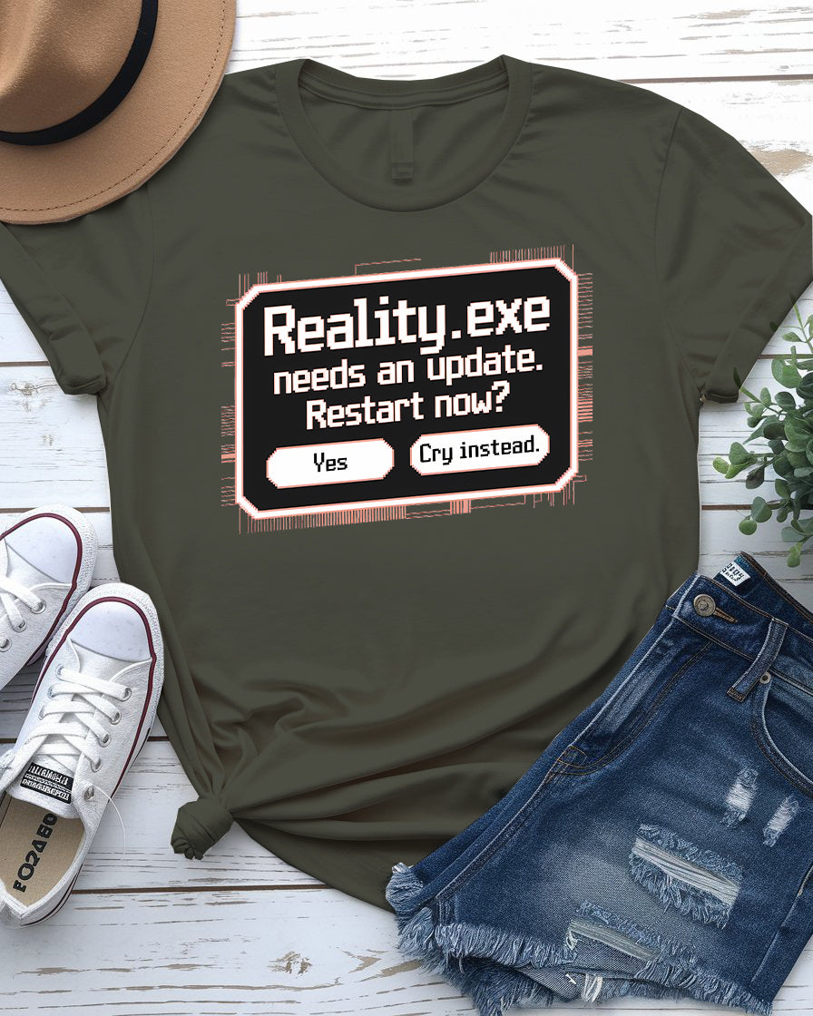 Restart Now Funny Tee – Tech Humor Shirt | Memez Store