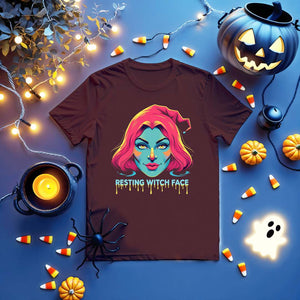 Sarcastic witch Halloween tee with meme-style text