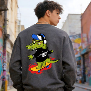 Crocodile graphic streetwear pullover unisex fit