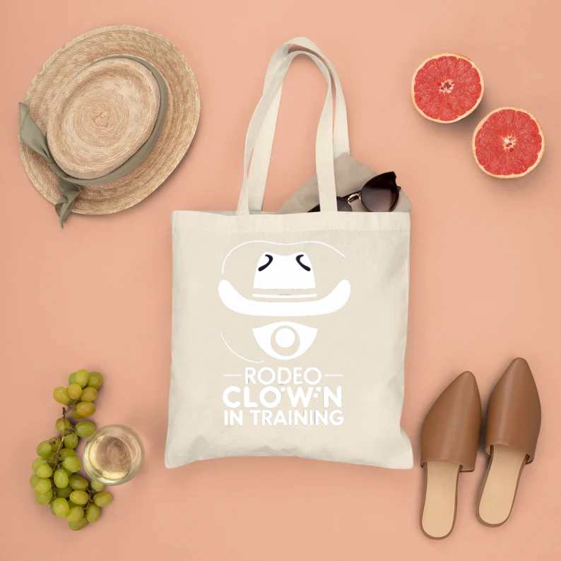 Rodeo Clown Tote Bag Memez Store Funny Western Style