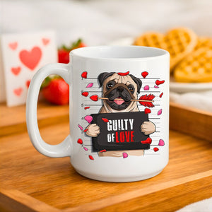 Dog lovers Valentine’s Day ceramic mug with love themed design