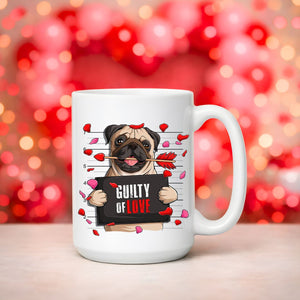 Dog lovers Valentine’s Day ceramic mug with love themed design