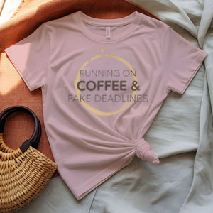Running on Coffee Bold Humor T-Shirt for Caffeine Lovers