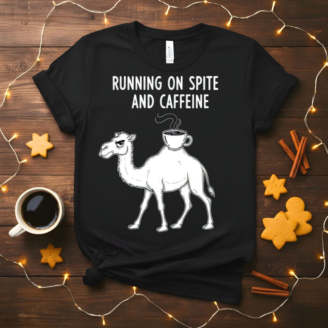 Running on Spite and Caffeine Funny Sarcastic T-Shirt