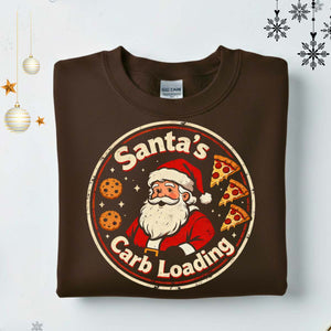 Santa’s Carb Loading Christmas Sweatshirt – funny gym and food meme holiday sweatshirt for fitness lovers by Memez.Store.”